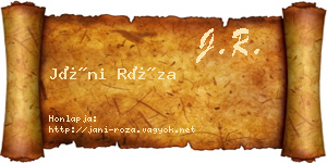 Jáni Róza névjegykártya
