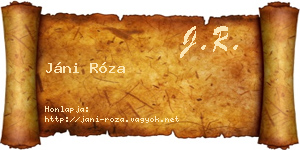 Jáni Róza névjegykártya